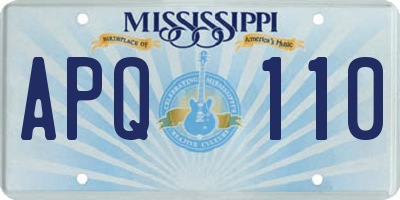 MS license plate APQ110