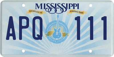 MS license plate APQ111