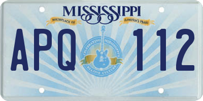 MS license plate APQ112