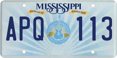 MS license plate APQ113
