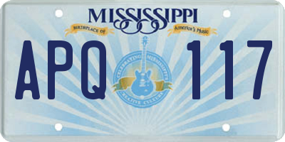 MS license plate APQ117