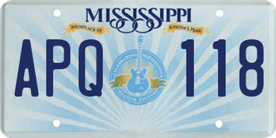 MS license plate APQ118