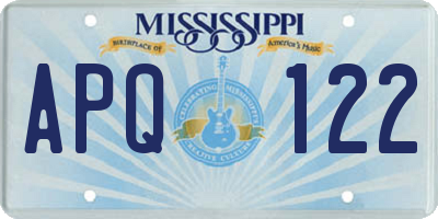 MS license plate APQ122