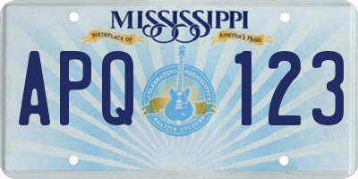 MS license plate APQ123