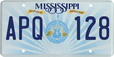 MS license plate APQ128