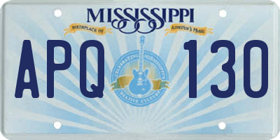 MS license plate APQ130