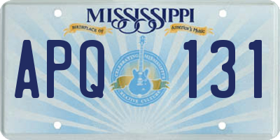 MS license plate APQ131