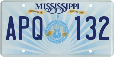 MS license plate APQ132