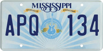 MS license plate APQ134