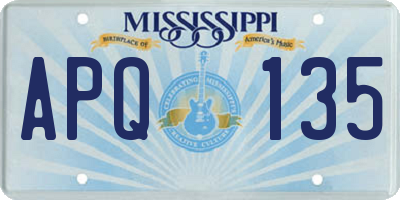 MS license plate APQ135