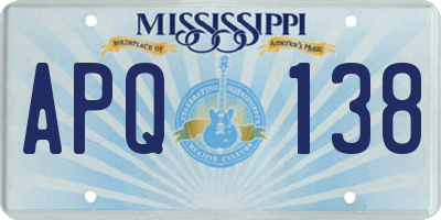 MS license plate APQ138