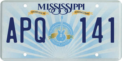 MS license plate APQ141