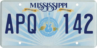 MS license plate APQ142