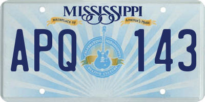 MS license plate APQ143