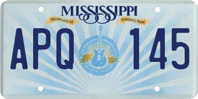MS license plate APQ145