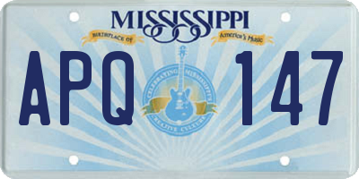 MS license plate APQ147