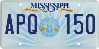 MS license plate APQ150