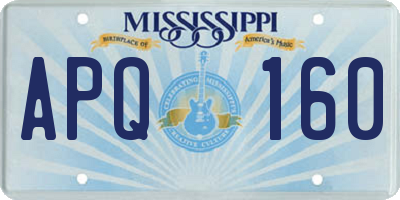 MS license plate APQ160
