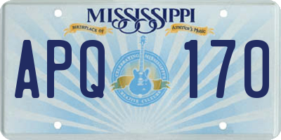 MS license plate APQ170