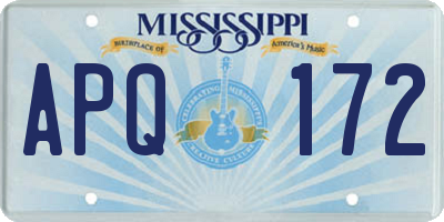 MS license plate APQ172