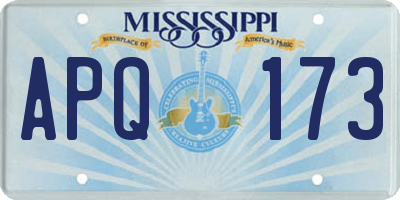 MS license plate APQ173
