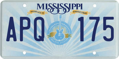 MS license plate APQ175