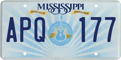 MS license plate APQ177