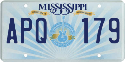 MS license plate APQ179