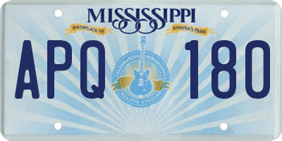 MS license plate APQ180