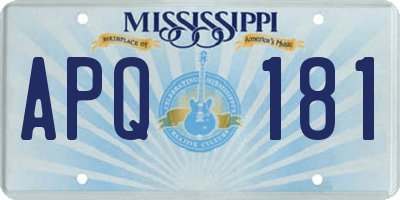 MS license plate APQ181