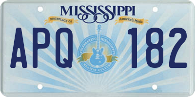 MS license plate APQ182