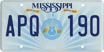 MS license plate APQ190