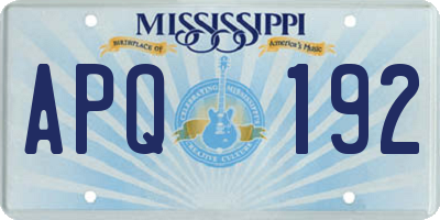 MS license plate APQ192