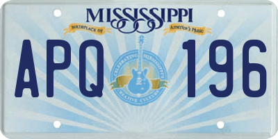 MS license plate APQ196