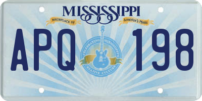 MS license plate APQ198