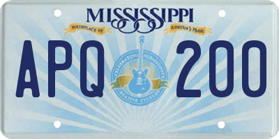 MS license plate APQ200