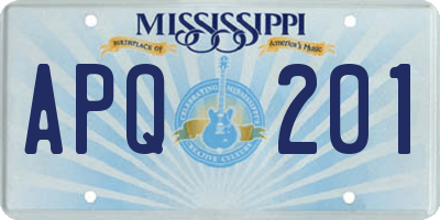 MS license plate APQ201