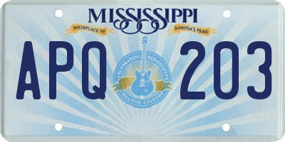 MS license plate APQ203