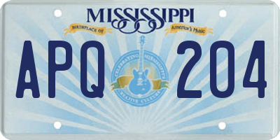 MS license plate APQ204