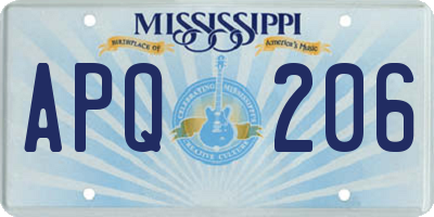 MS license plate APQ206