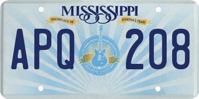 MS license plate APQ208