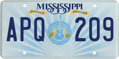 MS license plate APQ209