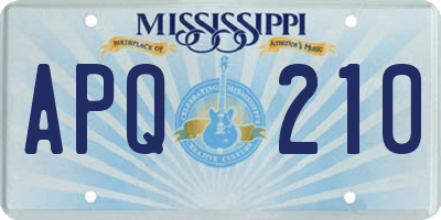 MS license plate APQ210