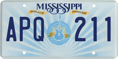 MS license plate APQ211