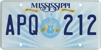MS license plate APQ212
