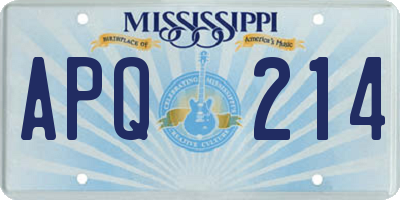 MS license plate APQ214