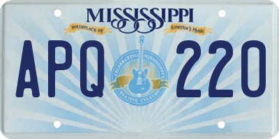 MS license plate APQ220
