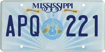 MS license plate APQ221