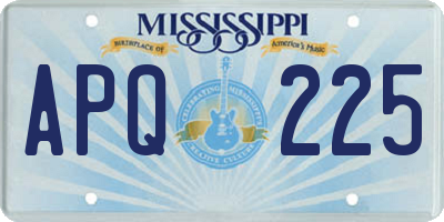 MS license plate APQ225