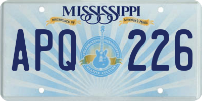 MS license plate APQ226